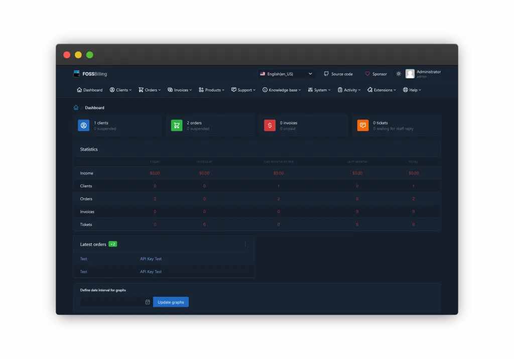 FossBilling Web Hosting Billing & Automation Software