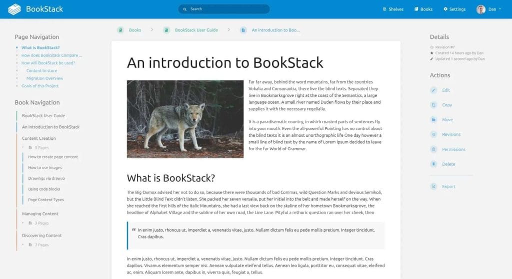 BookStack Software Documentation Tools Open Source