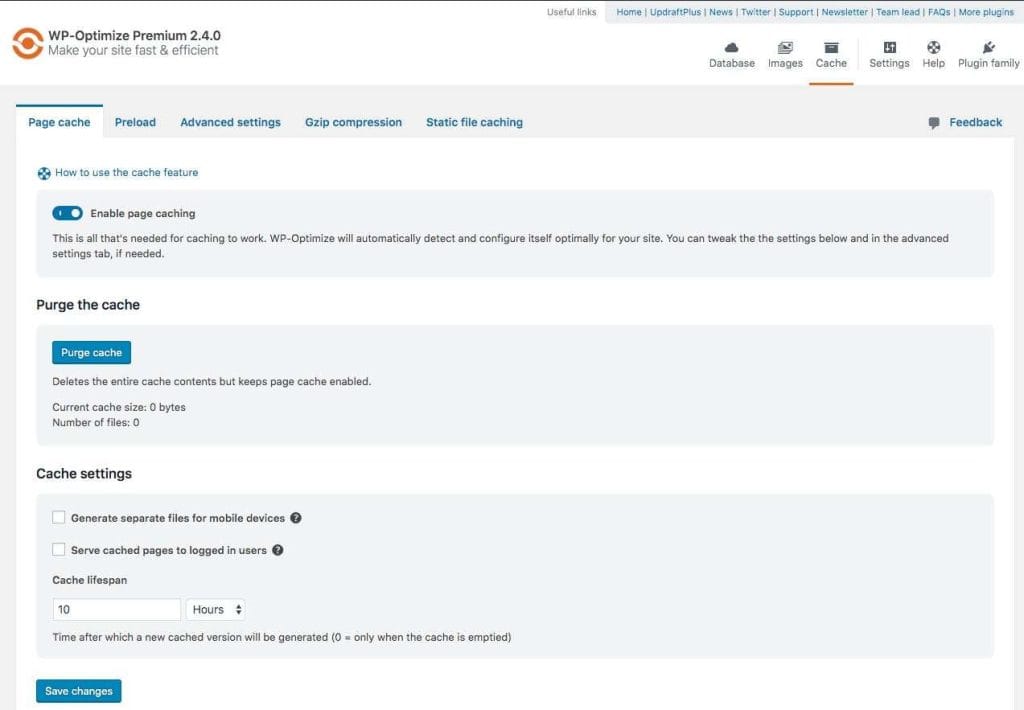 Wp-Optimize Best Free Cache Plugin For WordPress