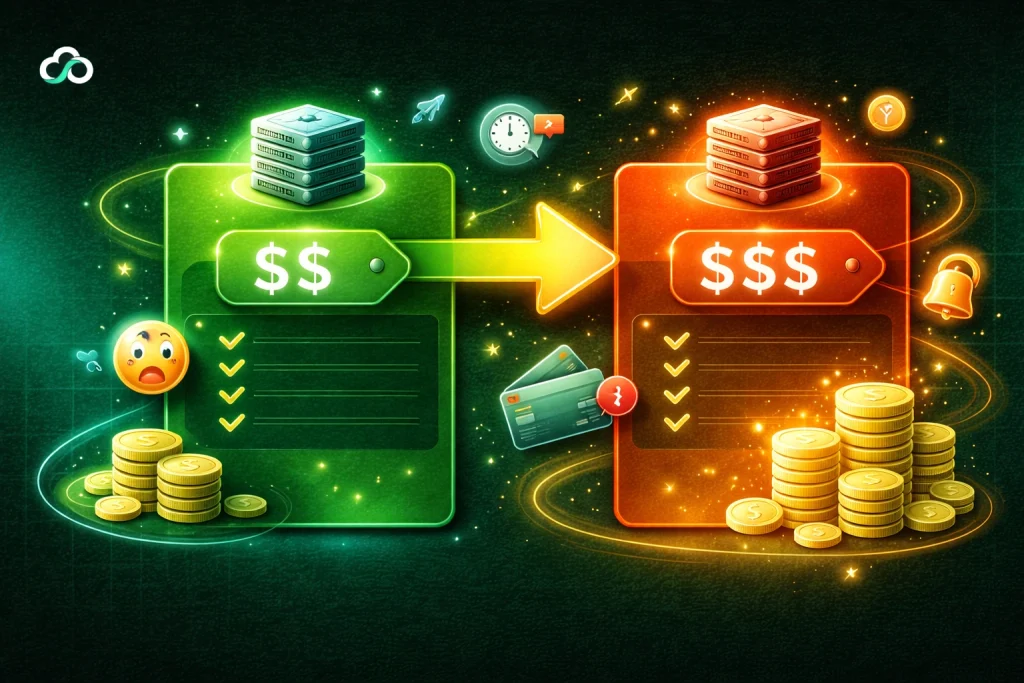 Web Hosting Cost Breakdown renewal price increase example